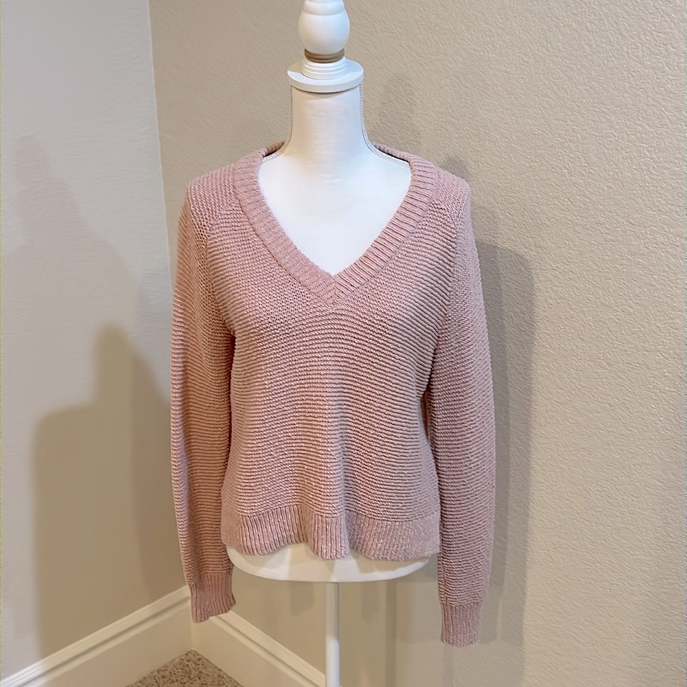 Madewell Arden V-Neck Crop Pullover Sweater